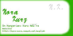 nora kurz business card